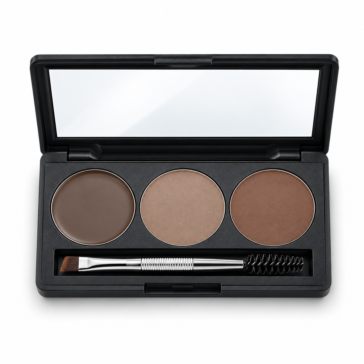 3 Shades Eyebrow Powder Palette, Long Wear Brow Filler with Mirror & Dual Brow Brush